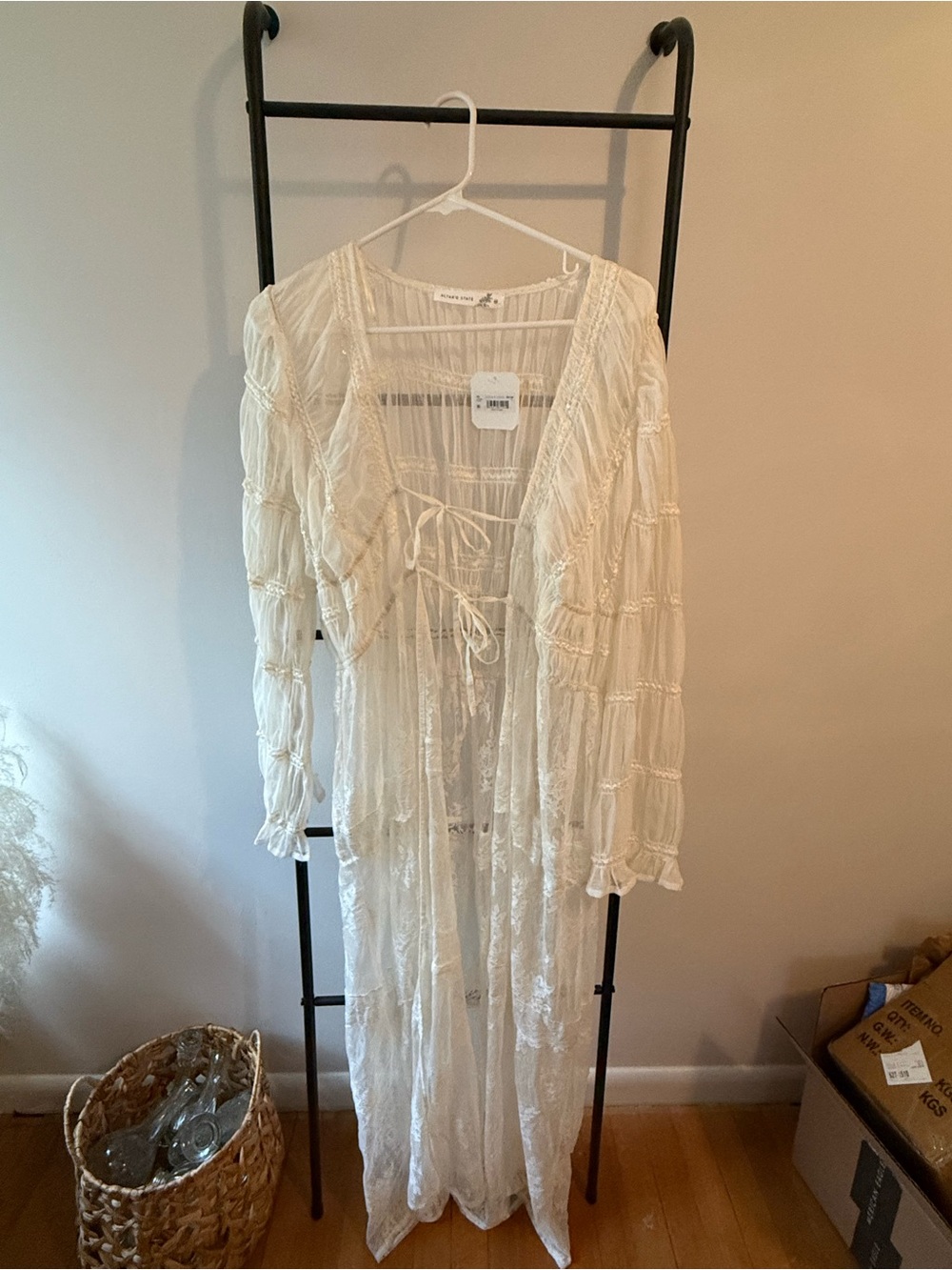 Altar'd State Ivory Lace Robe NWT